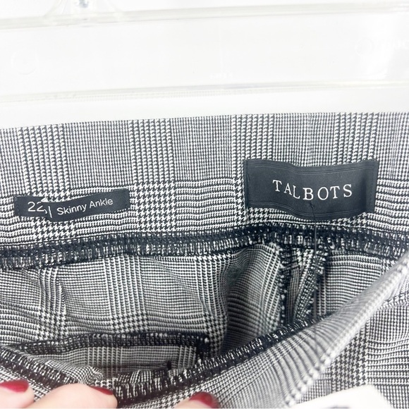 ✅ NWT TALBOTS MINI CHECK COTTON BI-STRETCH PULL-ON SKINNY ANKLE PANT SIZE 22WPET - Picture 3 of 8